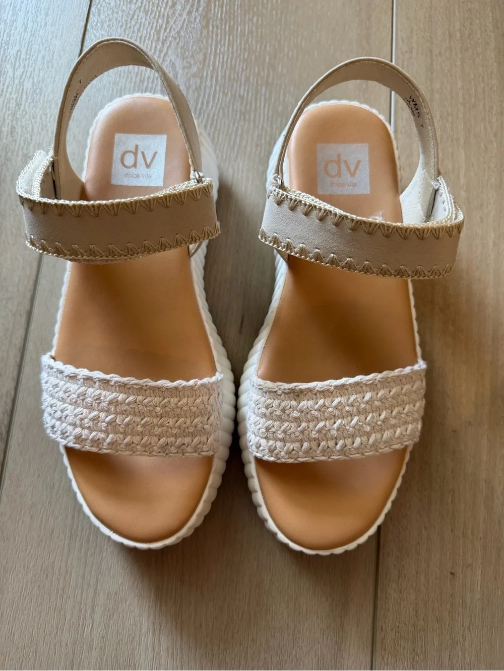 Dolce Vita Cream Braided Platform Sandals